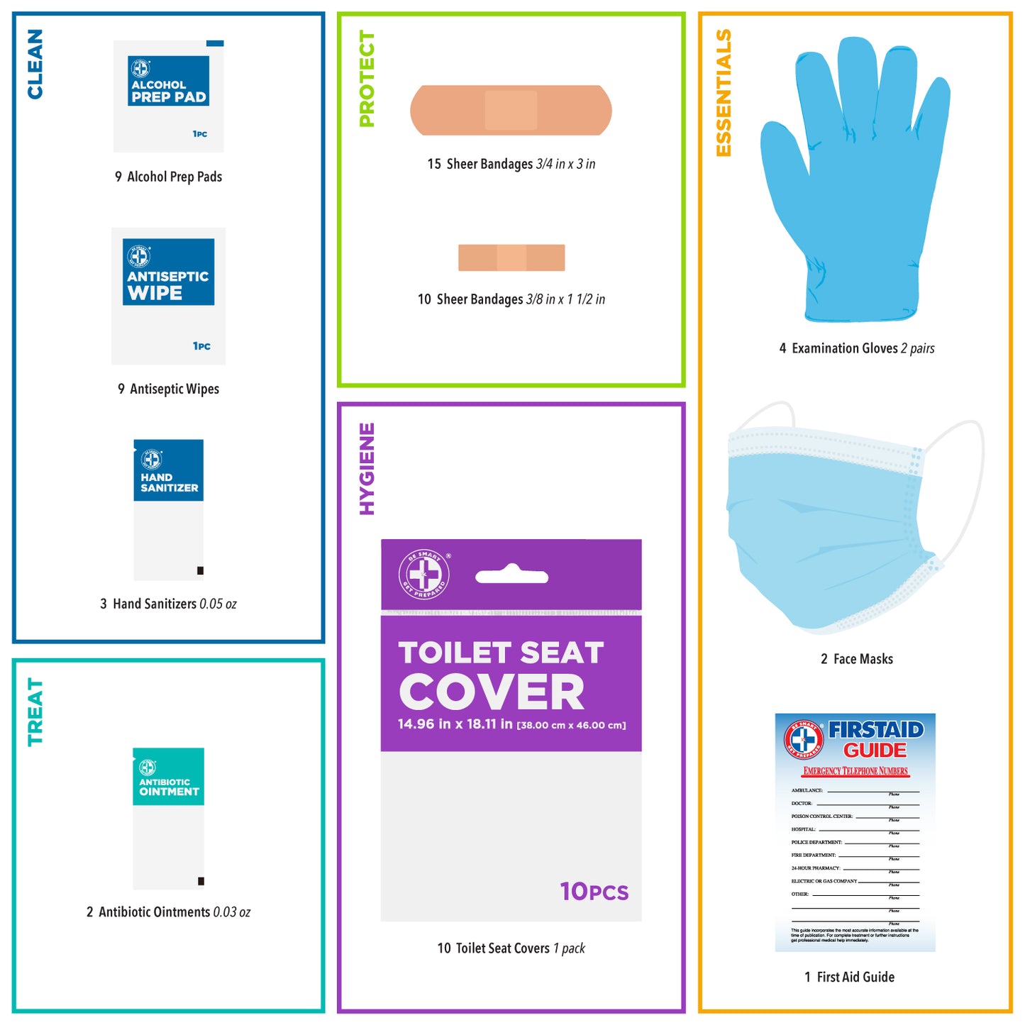 Road Trippin’ First Aid & Travel Essentials – 65 pieces