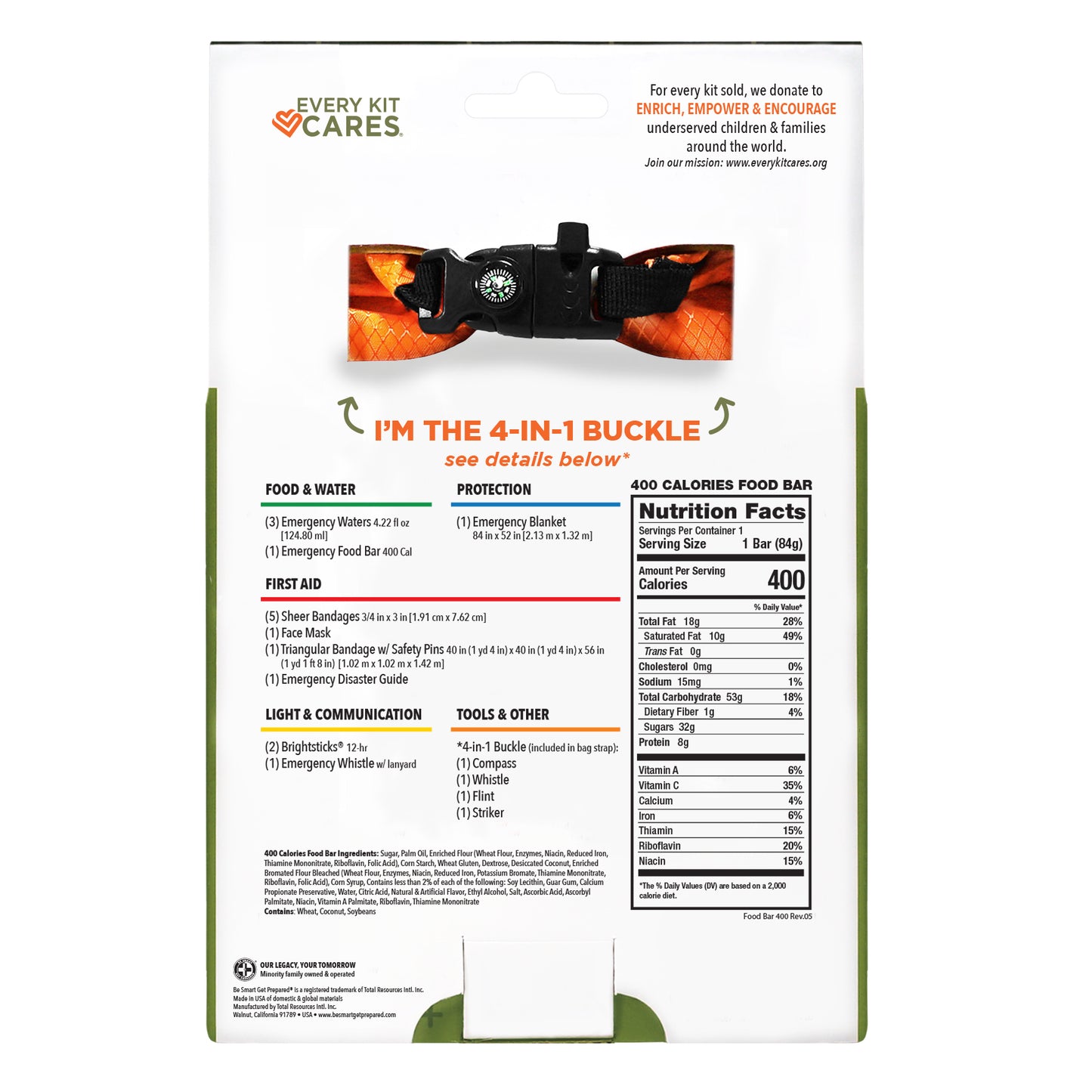 Lone Wolf 1 Person / 1 Day Survival Kit – 20 pieces